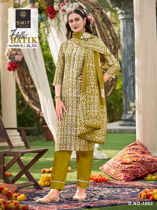 Smit Hello Batik Fancy Designer Kurti Pant With Dupatta Collection